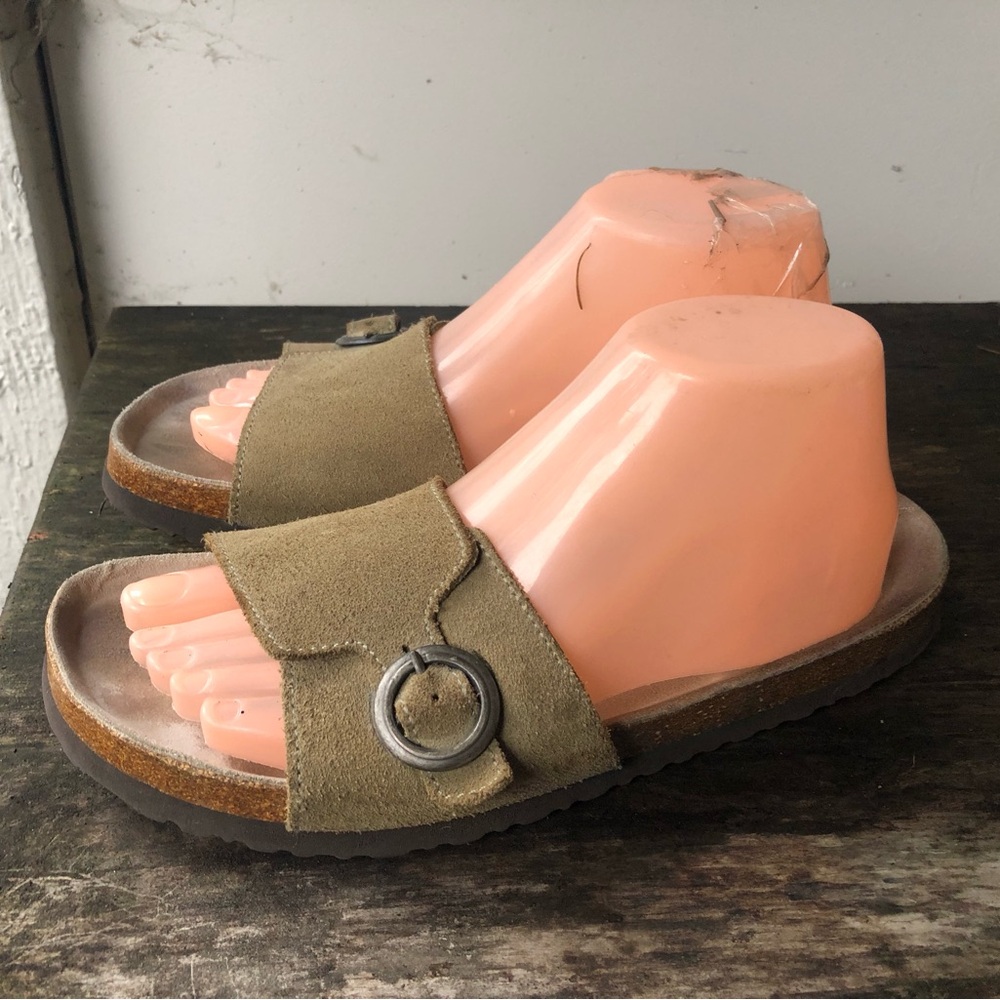 LL Bean Arizona Sandals Stone Birko-Flor Nubuck Slip On Sandals Select Size 8 - Picture 4 of 15